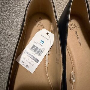 Time and Tru Black Slip-On Memory Foam Flats